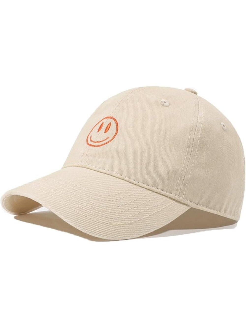🎃Unisex Beige Vintage Washed Distress Cotton Profile Basic Solid Baseball Caps
